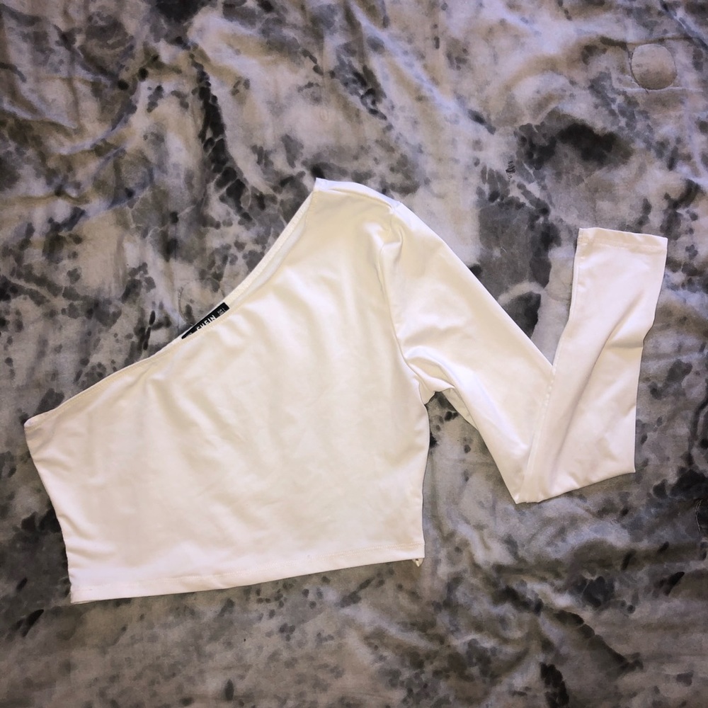 SHEIN one shoulder white top